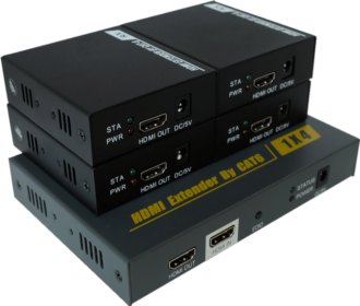 1 to 4 HDMI Extender over Cat5e/6 with Splitter function